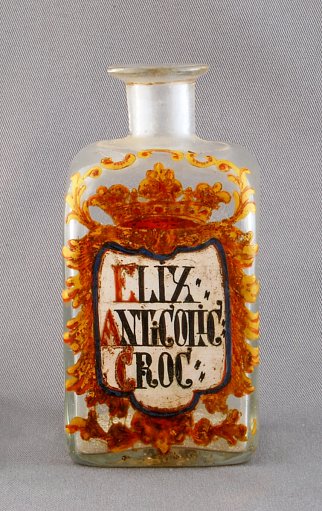 Apothecary Bottle, ELIX ANTICOLIC CROC