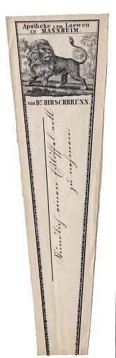 Prescription Label, apotheke zum Lowen in Mannnheim von Dr. Hirschbrunn