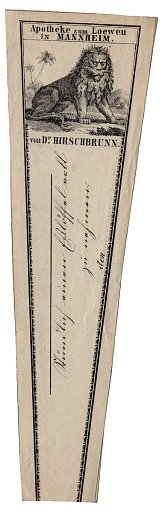 Prescription Label, apotheke zum Lowen in Mannnheim von Dr. Hirschbrunn