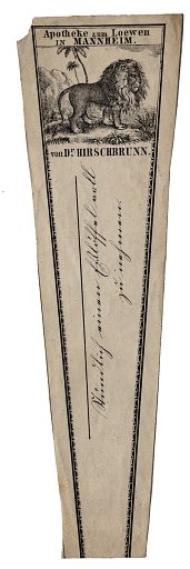 Prescription Label, apotheke zum Lowen in Mannnheim von Dr. Hirschbrunn