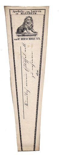 Prescription Label, apotheke zum Lowen in Mannnheim von Dr. Hirschbrunn
