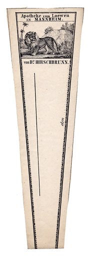 Prescription Label, apotheke zum Lowen in Mannnheim von Dr. Hirschbrunn