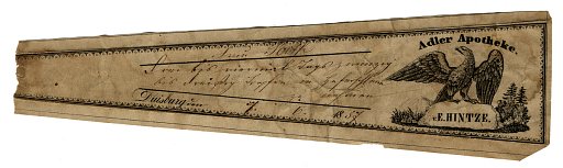 Prescription Label, Adler Apotheke. vE. Hintze