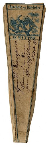Prescription Label, Apotheke von Baedeker in Witten