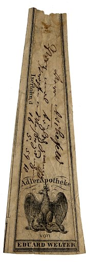 Prescription Label, Adler Apotheke von Eduard Welter