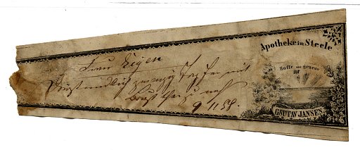 Prescription Label, Apotheke in Steele