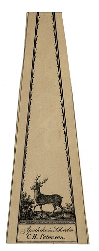 Prescription Label, Apotheke in Schwelm C. H. Petersen