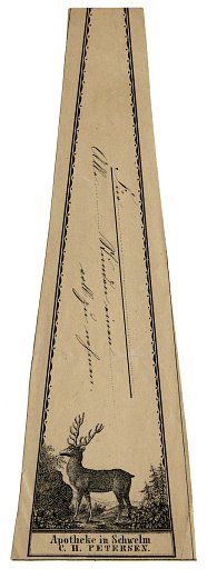 Prescription Label, Apotheke in Schwelm C. H. Petersen