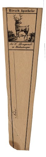 Prescription Label, Hirsch Apotheke bei C. Bengardt in Huckeswagen
