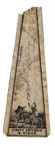 Prescription Label, Hirsch Apotheke
