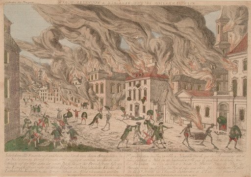 Print, "Representation Du Feu Terrible A Nouvelle Yorck"