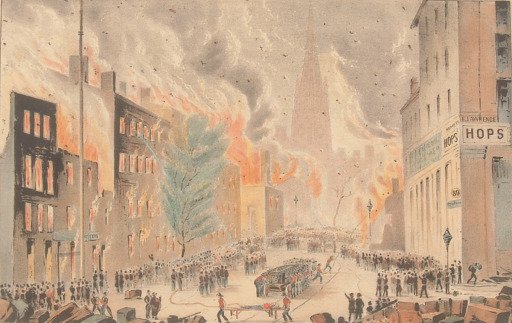 Lithograph "View of the Great Conflagration at New York"