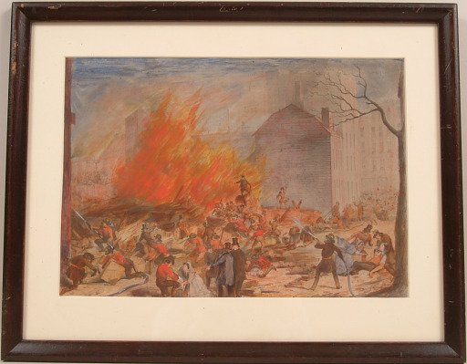 Lithograph "The Great Explosion in New York, February 4, 1850"