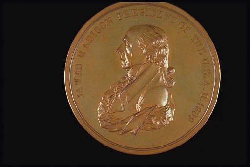 Indian Peace Medal, James Madison, United States, 1809