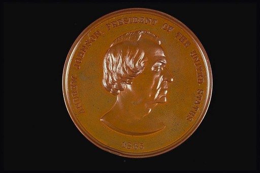 Indian Peace Medal, Andrew Johnson, United States, 1865