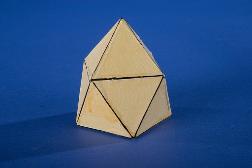 Polyhedron Model by Martin Berman, Gyroelongated Square Pyramid