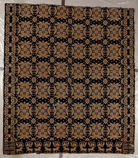 Archibald Davidson; coverlet; Figured and Fancy, double cloth; 1835; New York