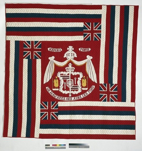 1898 Rosina Kalanikauwekiulani Ayers's "Hawaiian Coat-of-Arms" Quilt