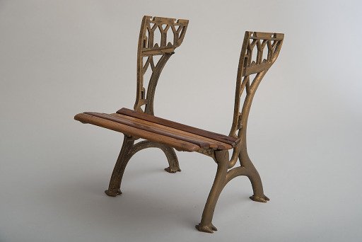 Albert E. Robert's 1873 School Desk and Seat Patent Model, missing back