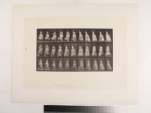 "Animal Locomotion. Plate 139."; Female, Descending stairs turning