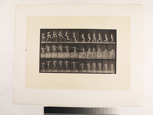 "Animal Locomotion. Plate 155."; Female, Jumping; running straight high jump