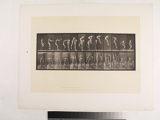 "Animal Locomotion. Plate 166."; Male, Jumping; over man's back (leap-frog)