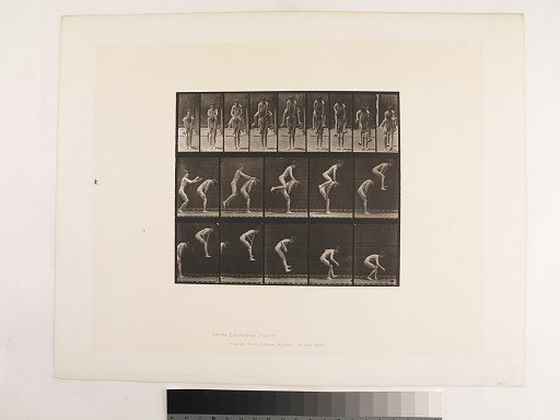 "Animal Locomotion. Plate 167."; Male, Jumping; over boy's back (leap-frog)