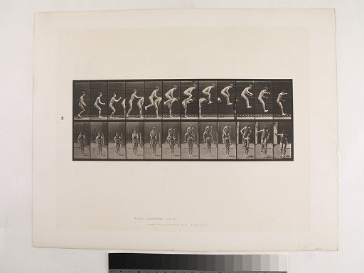 "Animal Locomotion. Plate 168."; Male, Jumping; over boy's back (leap-frog)