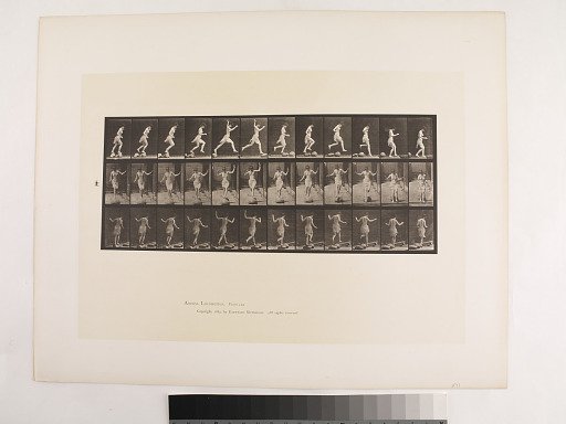 "Animal Locomotion. Plate 170."; Female, Jumping from stone to stone across a brook
