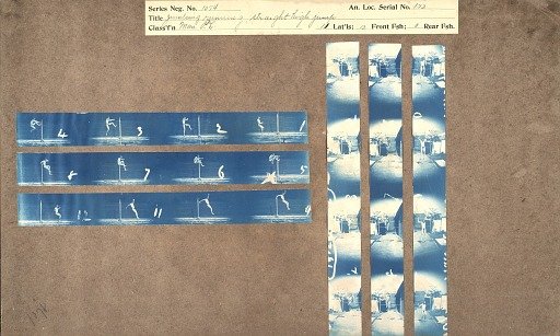 Jumping, running straight high jump