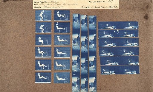 Sitting down, placing feet on chair