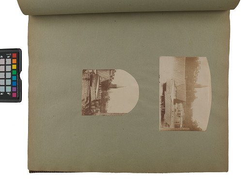 City view with rooftops and steeple