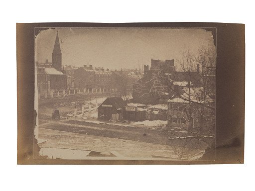 City view with snow