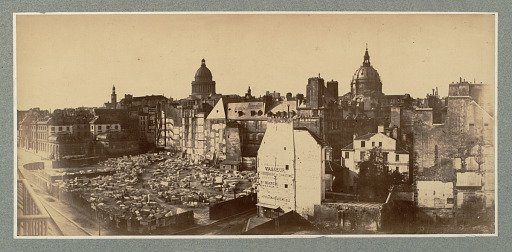 von Martens Panoramic View of Paris Neighborhood with Ruins
