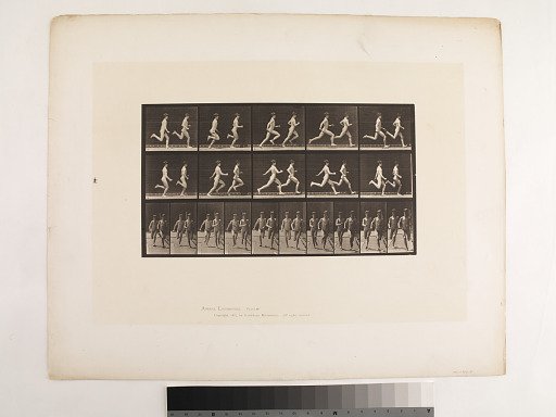 "Animal Locomotion. Plate 69."; Male, Running two models