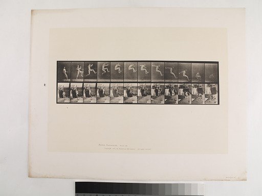 "Animal Locomotion. Plate 159."; Male, Jumping; running broad jump (shoes)