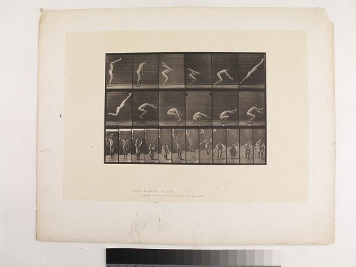 "Animal Locomotion. Plate 163."; Male, Jumping; standing broad jump (shoes)