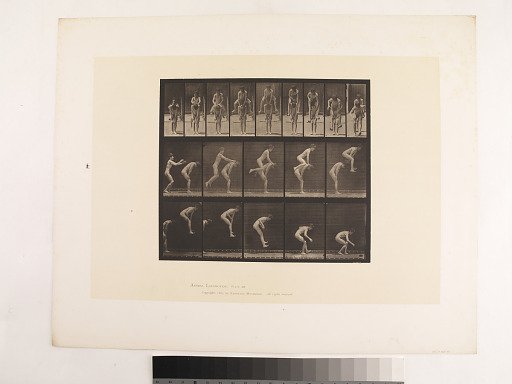 "Animal Locomotion. Plate 166."; Male, Jumping; over man's back (leap-frog)
