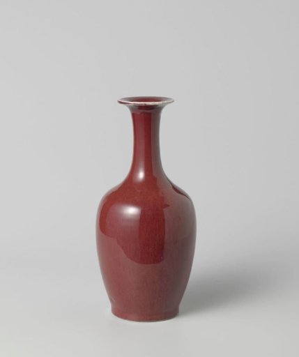 Ovoid vase with a red glaze