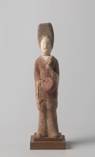Stand of a funeral figure in the shape of a woman with a timbrel