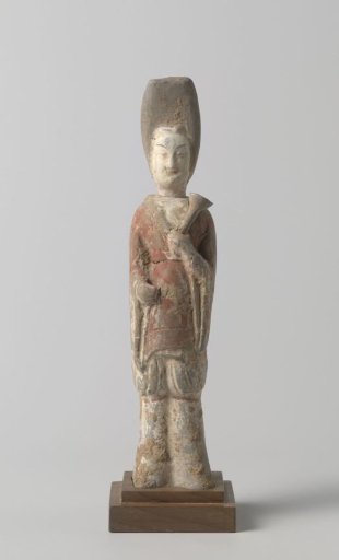 Tomb figure in the shape of a woman with a trumpet[?]