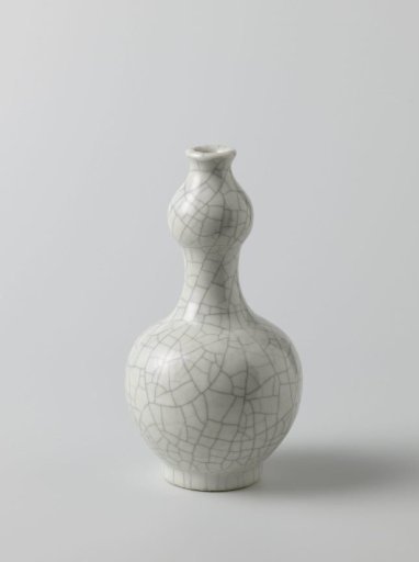 Pear-shaped bottle vase with a crackled glaze