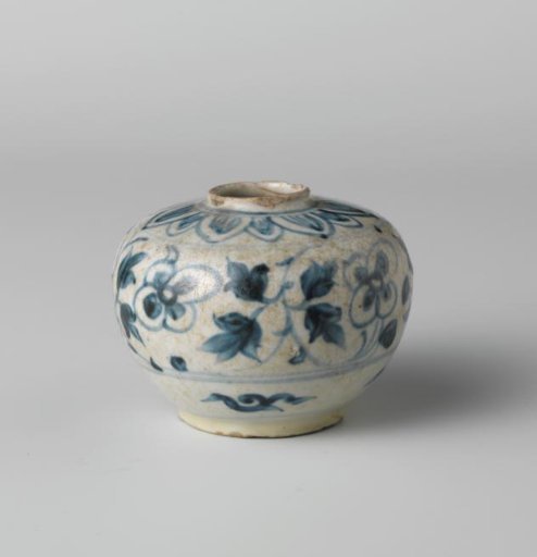Ovoid jar with floral scrolls