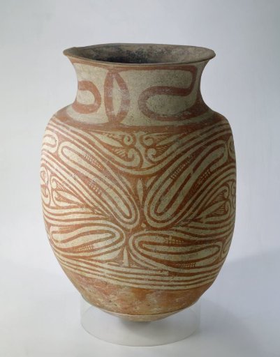 Jar with a spiraling pattern