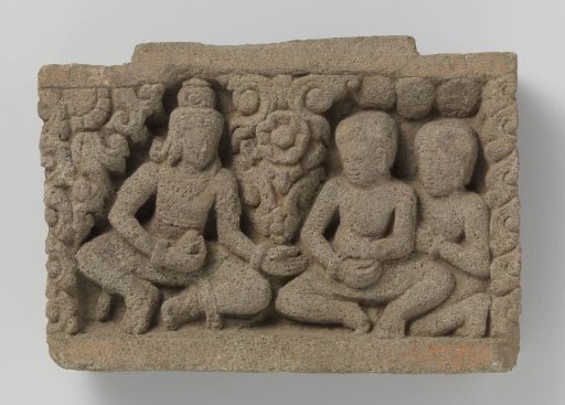 Relief Depicting Two Monks Visiting a Bodhisattva