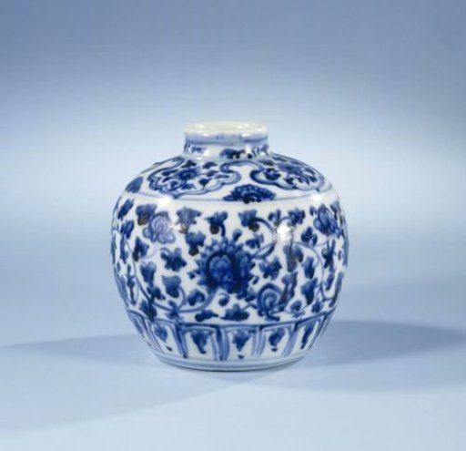Small jar with a continuous flower spray