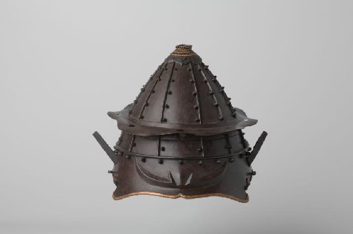 Iron helmet with silver inlay