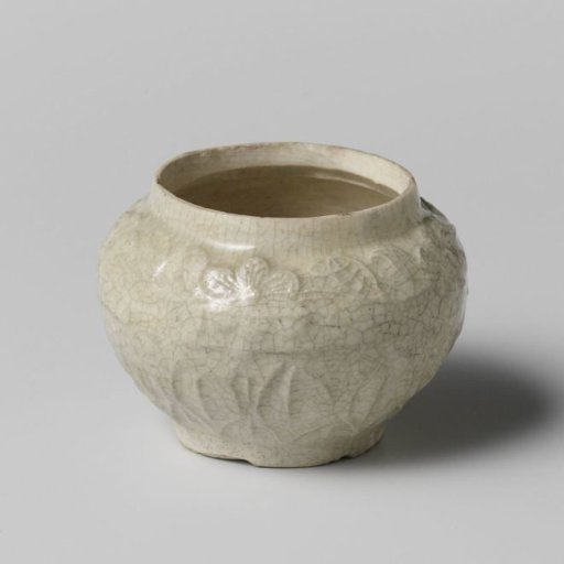 Ovoid jar with flower sprays in relief