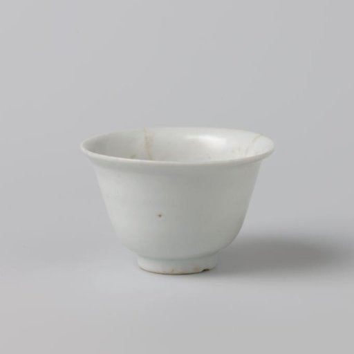 Bell-shaped cup with a white glaze