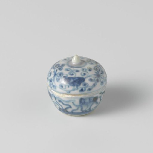Round box with floral scrolls
